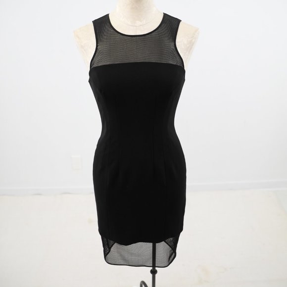 Jay Godfrey S Mesh Cutout Bodycon Midi Dress Black - Picture 2 of 9